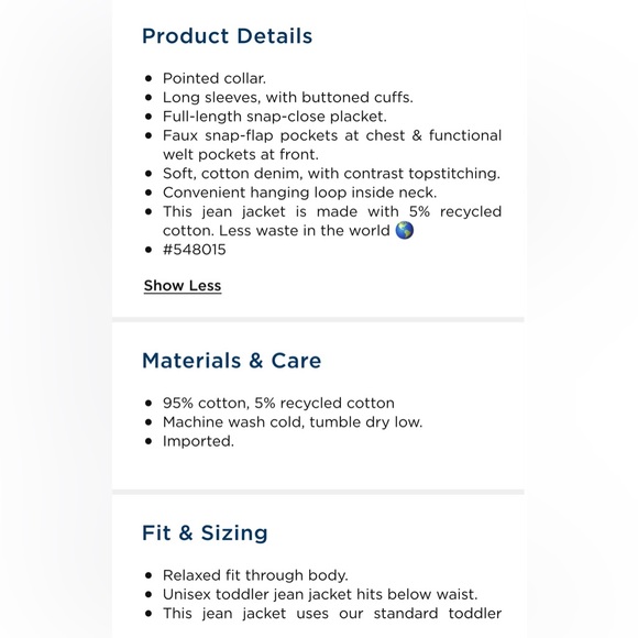 Old Navy Light Wash Trucker Denim Jean Jacket Size 4T - Picture 6 of 8